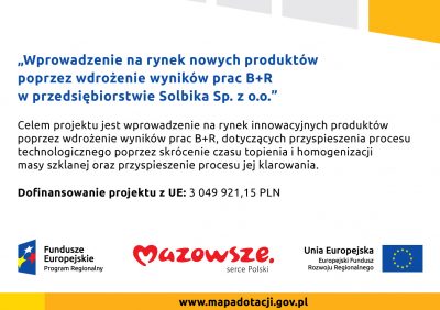 Wprowadzenie na rynek nowych produktów poprzez wdrożenie wyników prac B+R w przedsiębiorstwie Solbika Sp. z o.o.